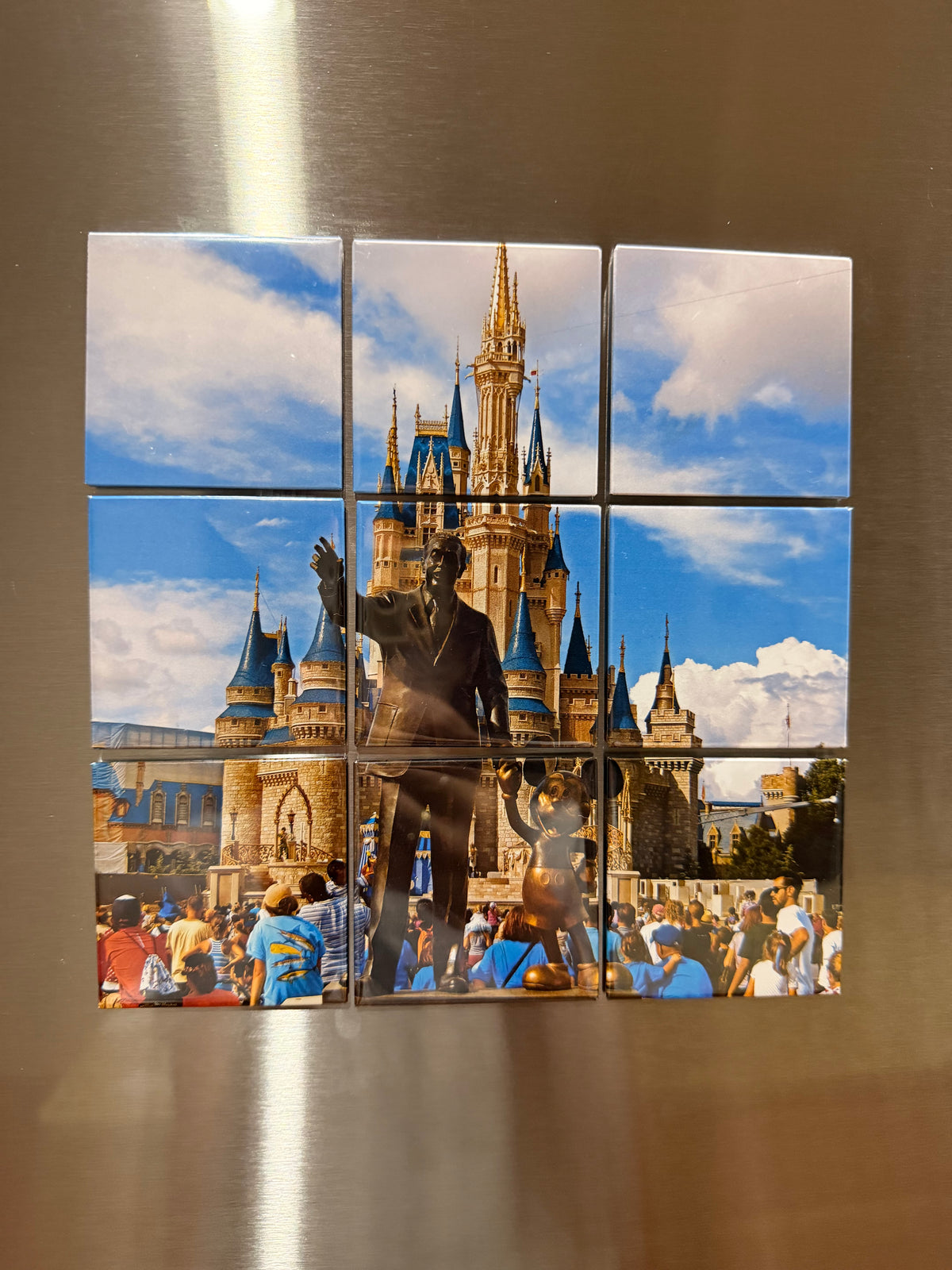 The same nine piece photo mosaic, seen straight on